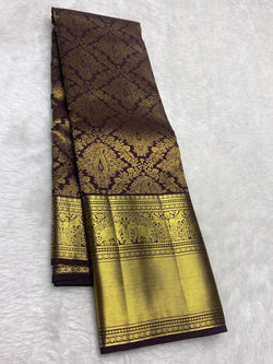 Quintessential Wine Pure Zari Weaving Banarasi Silk Saree With Precious Blouse Piece