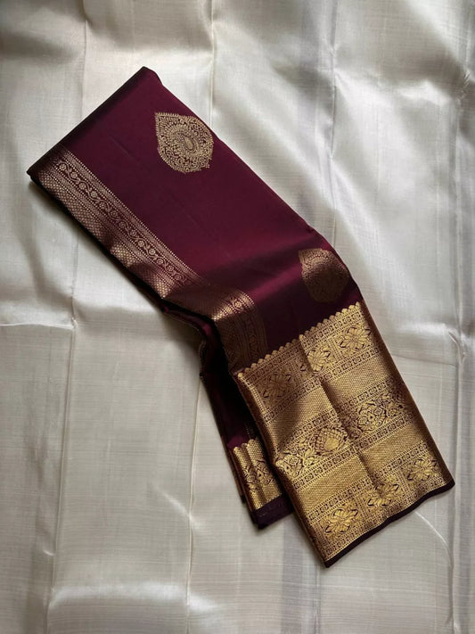 Sensational Maroon Pure Zari Weaving Banarasi Silk Saree With Ailurophile Blouse Piece