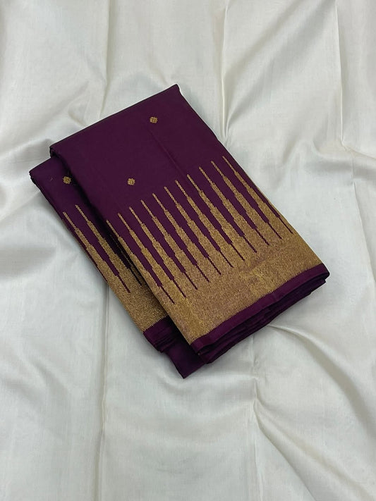 Tremendous Purple Pure Zari Weaving Banarasi Silk Saree With Designer Blouse Piece