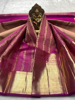 Panache Purple Pure Banarasi Silk Saree With Comely Blouse Piece