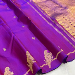 Supernal Purple Pure Banarasi Silk Saree With Ebullience Blouse Piece