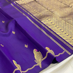 Incomparable Royal Blue Pure Banarasi Silk Saree With Elaborate Blouse Piece
