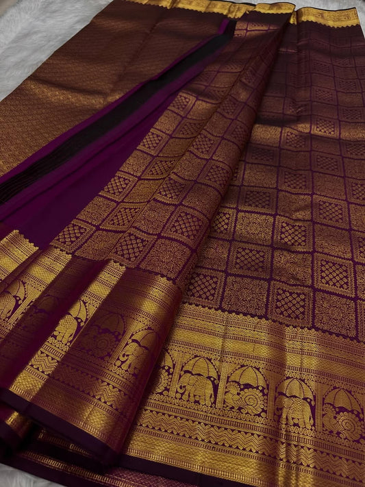 Fantabulous Purple Pure Banarasi Silk Saree With Sophisticated Blouse Piece