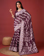 Intricate Wine Cotton Silk Saree With Seraphic Blouse Piece