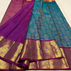 Marvellous Rama Soft Banarasi Silk Saree With Innovative Blouse Piece