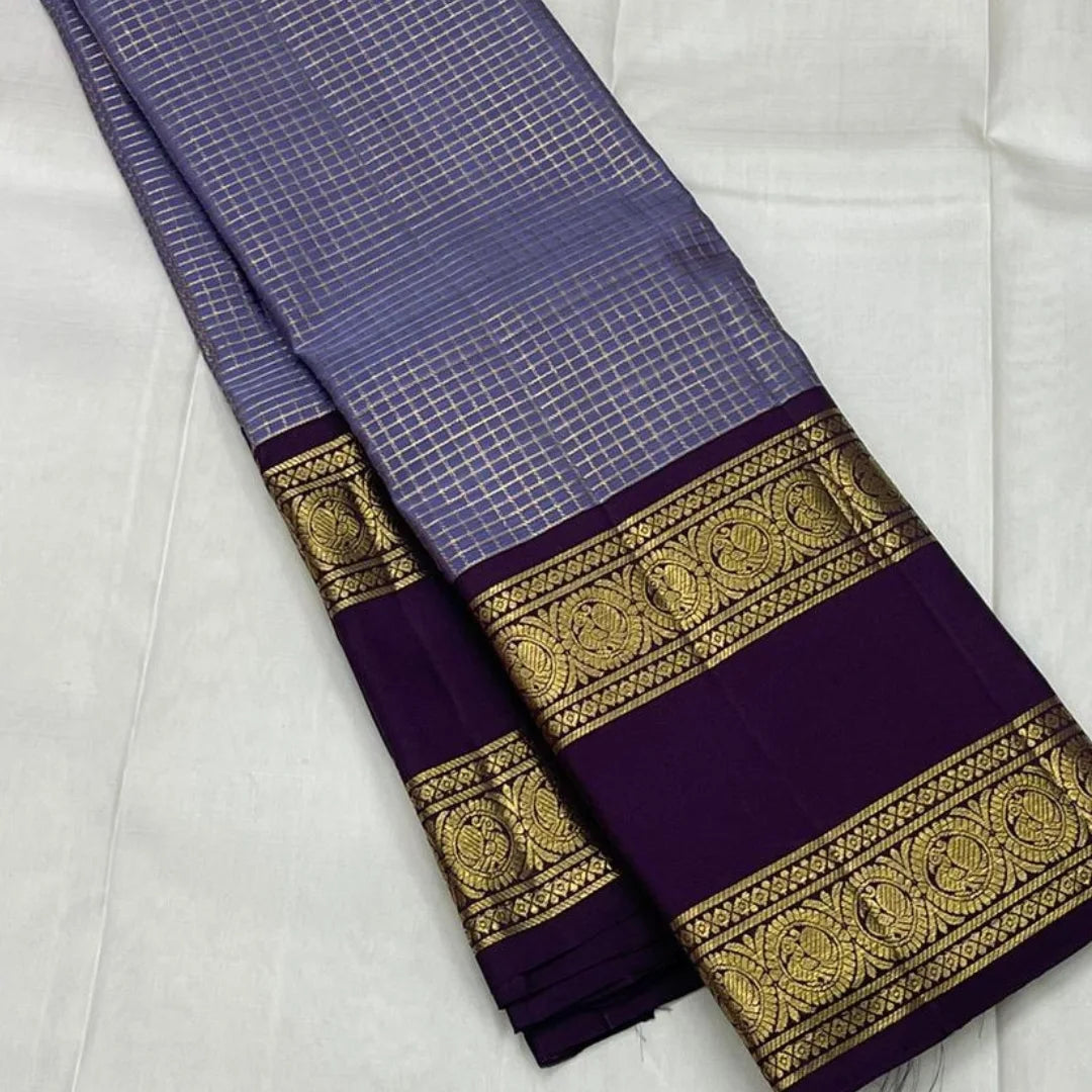 Panache Lavender Soft Silk Saree With Woebegone Blouse Piece