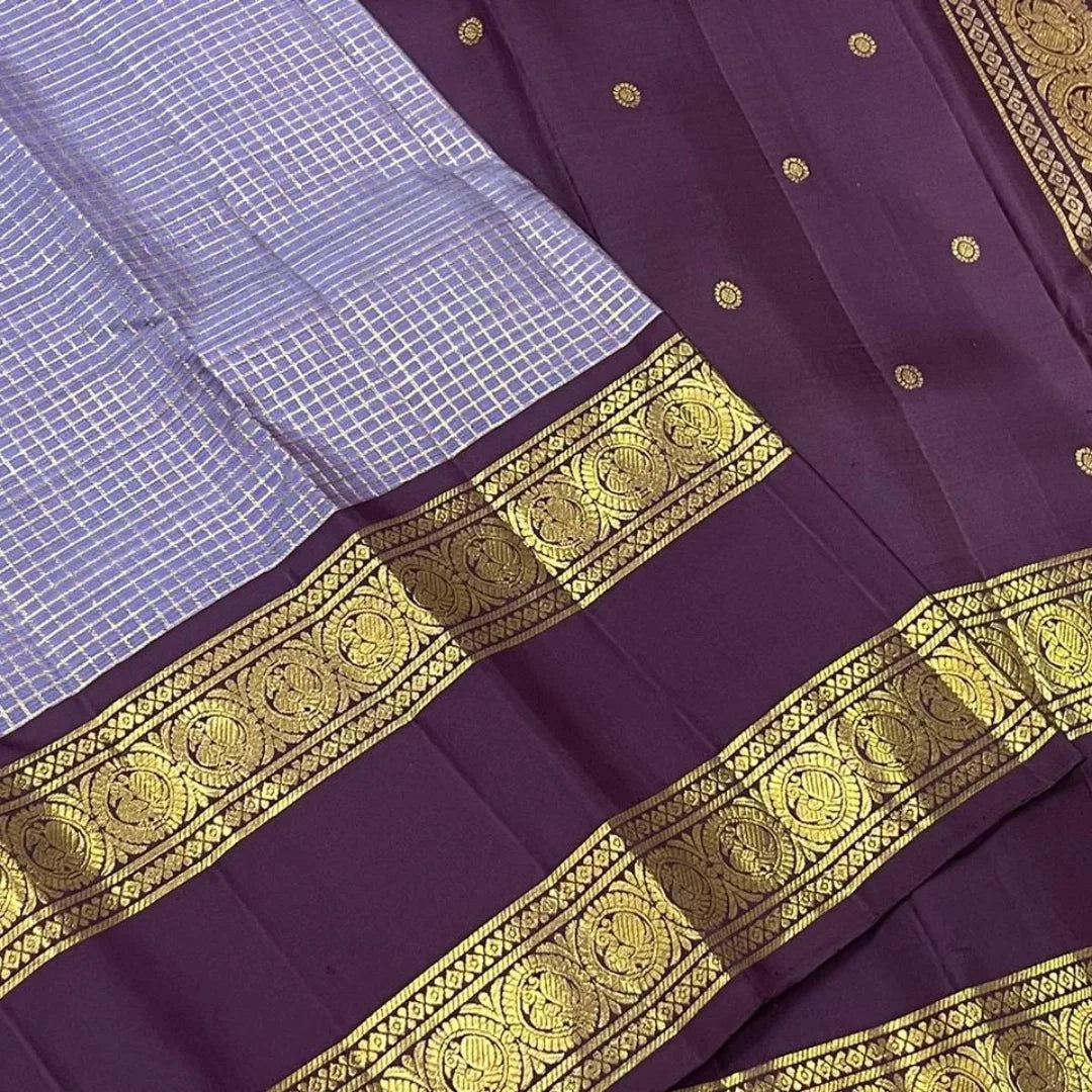 Panache Lavender Soft Silk Saree With Woebegone Blouse Piece