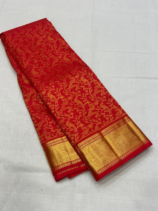 Smart Red Soft Banarasi Silk Saree With Charming Blouse Piece