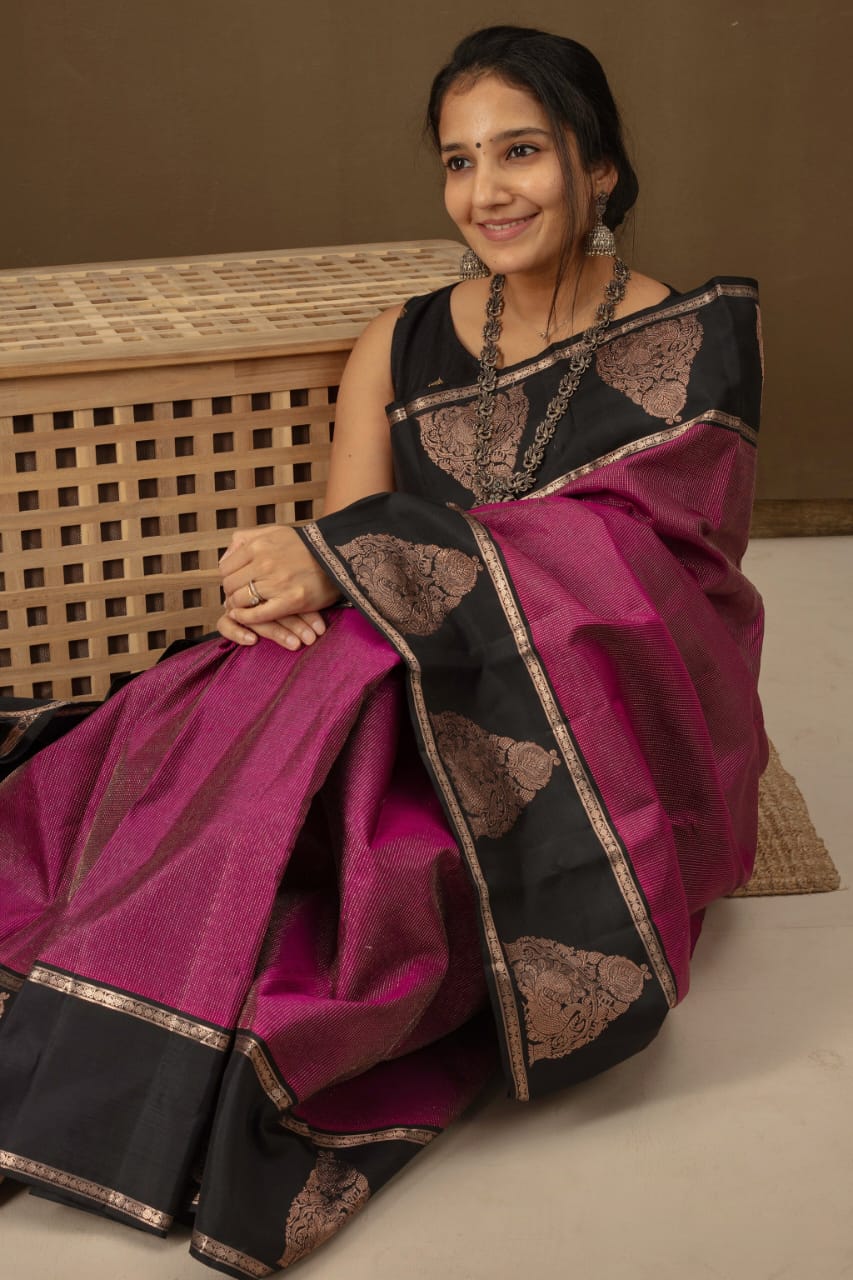 Jazzy Purple Soft Banarasi Silk Saree With Deserving Blouse Piece