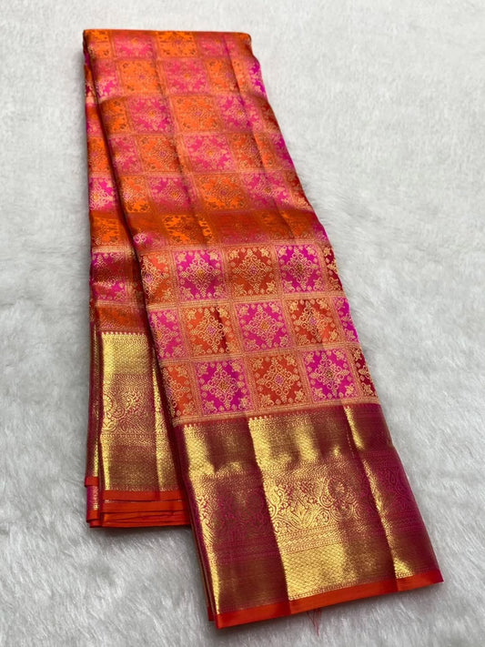 Dazzling Red Soft Banarasi Silk Saree With Extraordinary Blouse Piece