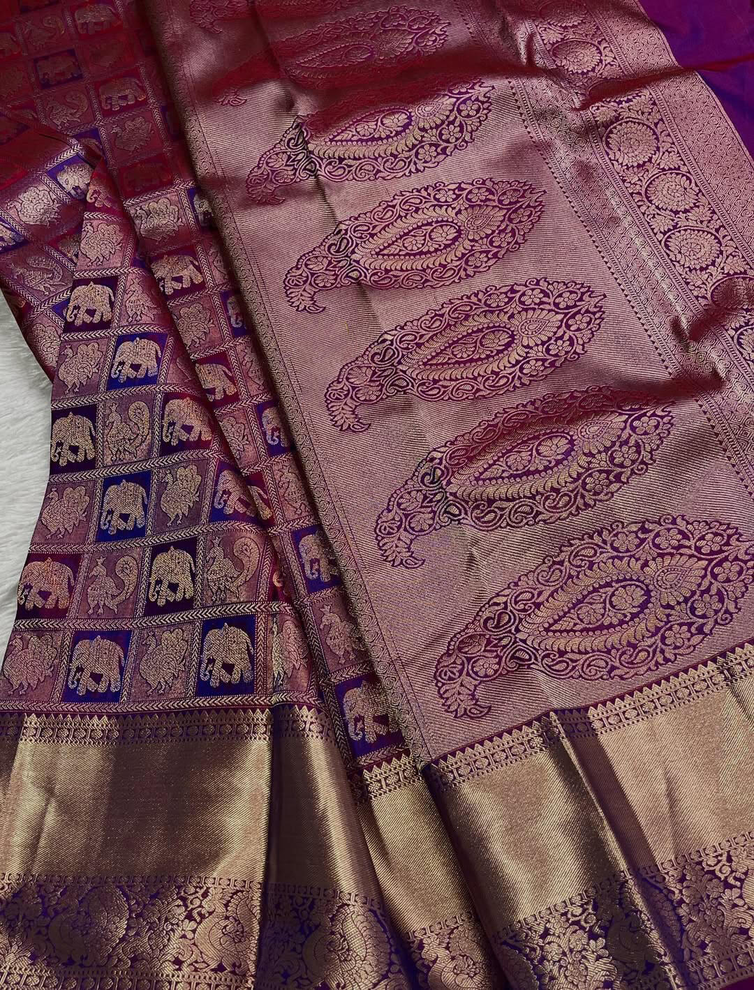 Panoply Purple Soft Banarasi Silk Saree With Delightful Blouse Piece