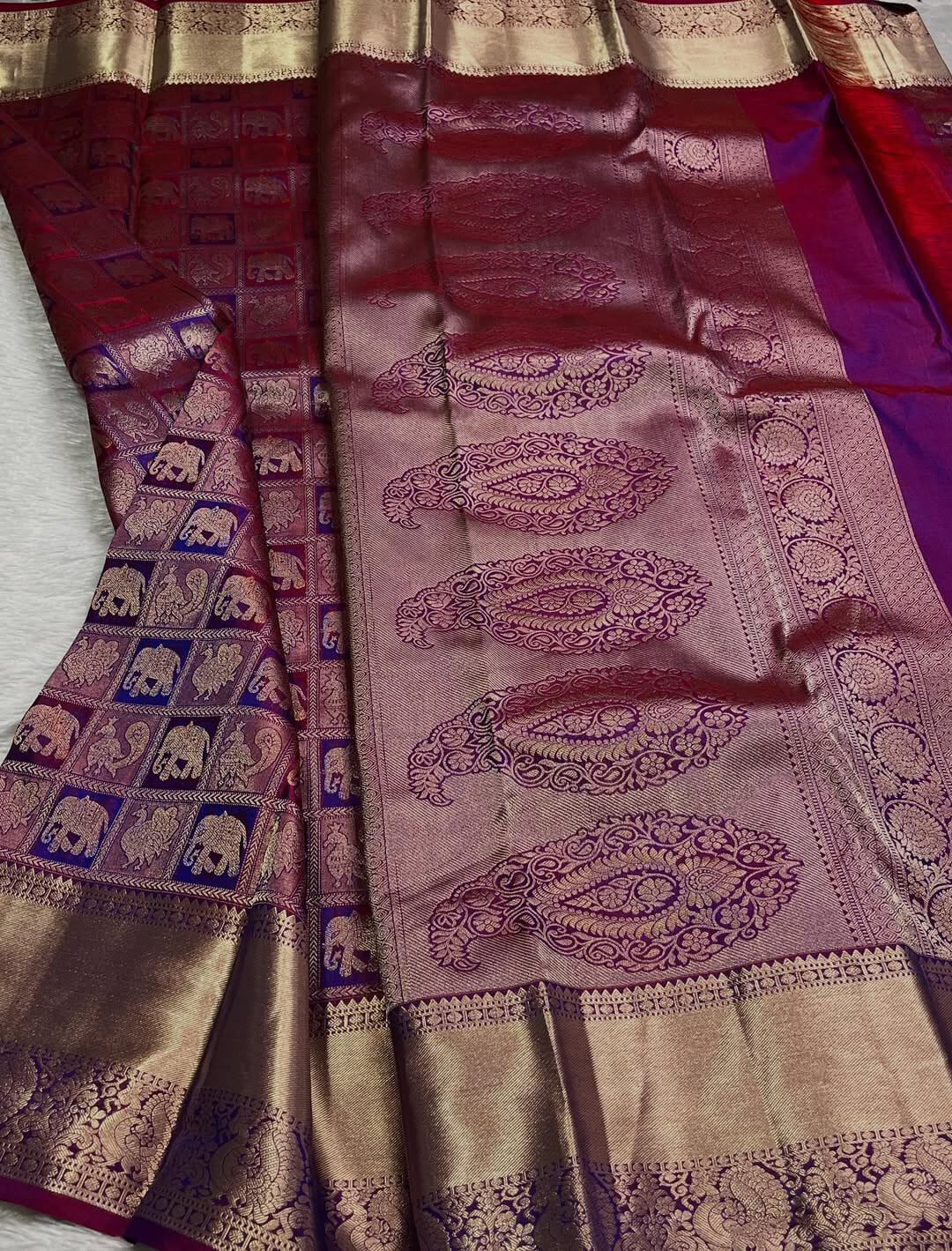 Panoply Purple Soft Banarasi Silk Saree With Delightful Blouse Piece