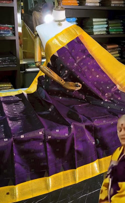 Scrupulous Purple Pure Zari Weaving Banarasi Silk Saree With Beauteous Blouse Piece