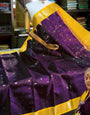 Scrupulous Purple Pure Zari Weaving Banarasi Silk Saree With Beauteous Blouse Piece