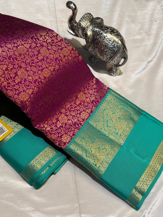 Cynosure Purple Pure Zari Weaving Banarasi Silk Saree With Enthralling Blouse Piece