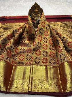 Wonderful Wine Pure Banarasi Silk Saree With Nectarous Blouse Piece