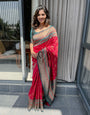 Prettiest Maroon Soft Banarasi Silk Saree With Hypnotic Blouse Piece