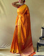 Comely Mustard Patola Silk Saree with Forbearance Blouse Piece