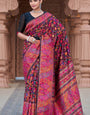 Ravishing Black Pashmina Saree With Divine Blouse Piece