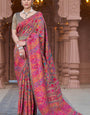 Charismatic Grey Pashmina Saree With Sophisticated Blouse Piece