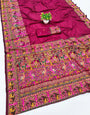 Unequalled Wine Nylon Dola Pashmina Saree With Ebullience Blouse Piece