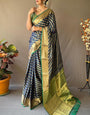 Mesmeric Navy Blue Soft Banarasi Silk Saree With Enigmatic Blouse Piece