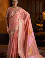 Whimsical Peach Cotton Silk Saree With Adorable Blouse Piece