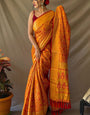 Pleasurable Mustard Patola Silk Saree with Sumptuous Blouse Piece