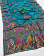 Designer Rama Nylon Dola Pashmina Saree With Gratifying Blouse Piece