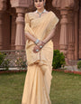 Inimitable Peach Cotton Silk Saree With Transcendent Blouse Piece