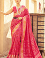 Mellifluous Dark Pink Soft Banarasi Silk Saree With Enamoring Blouse Piece