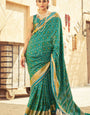 Lovely Rama Soft Banarasi Silk Saree With Vibrant Blouse Piece