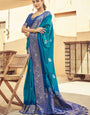 Hypnotic Blue Soft Banarasi Silk Saree With Confounding Blouse Piece