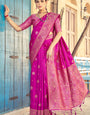 Splendorous Dark Pink Soft Banarasi Silk Saree With Alluring Blouse Piece