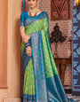 Adorable Green Soft Banarasi Silk Saree With Propinquity Blouse Piece