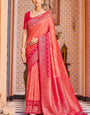Phenomenal Pink Soft Banarasi Silk Saree With Redolent Blouse Piece