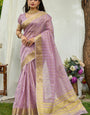 Aplomb Lavender Cotton Silk Saree With Enthralling Blouse Piece