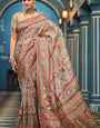 Surreptitious Grey Pashmina Saree With Improbable Blouse Piece