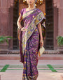Most Flattering Purple Paithani Silk Saree With Evanescent Blouse Piece