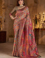 Ideal Grey Pashmina Saree With Super classy Blouse Piece