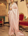 Prettiest Beige Kanjivaram Silk Saree With Most Stunning Blouse Piece