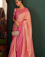 Glorious Light Pink Kanjivaram Silk Saree With Desirable Blouse Piece