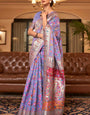 Majestic Lavender Pashmina saree With Exquisite Blouse Piece