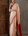 Prodigal Beige Ajrakh Printed Semi Modal Silk Saree With Fancifull Blouse Piece