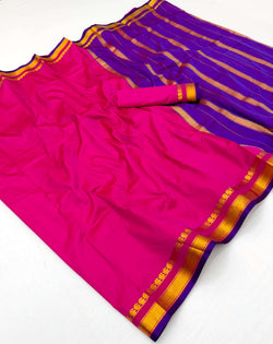 Deserving Magenta Soft Silk Saree With Desuetude Blouse Piece