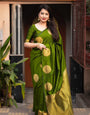 Pleasant Green Soft Silk Saree With Sophisticated Blouse Piece