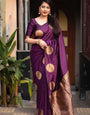 Preferable Purple Soft Silk Saree With Comely Blouse Piece