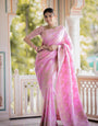 Panache Baby Pink Pink Soft Silk Saree With Snazzy Blouse Piece