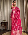 Posh Dark Pink Soft Banarasi Silk Saree With Desiring Blouse