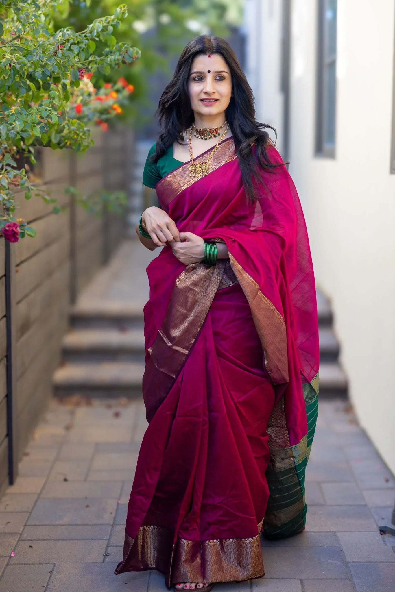 Girlish Dark Pink Soft Silk Saree With Desiring Blouse Piece